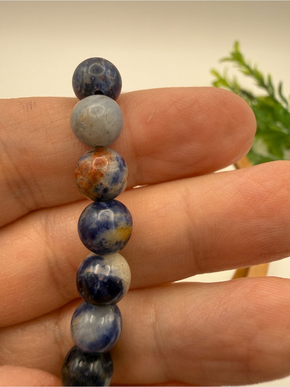 Genuine Sodalite Gemstone 8mm Bead Bracelet 7" - Picture 3 of 5